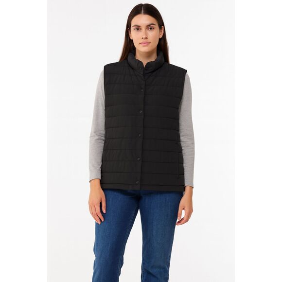 Zara Women's black quilted vest Size M - Picture 1 of 9